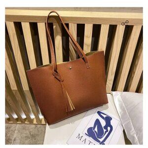 Caramel Brown Structured Handbag